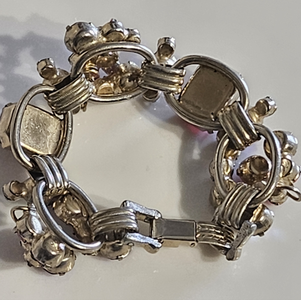 Elegant Silver, Pink & Fuschia Juliana Vintage Bracelet - Picture 8 of 11